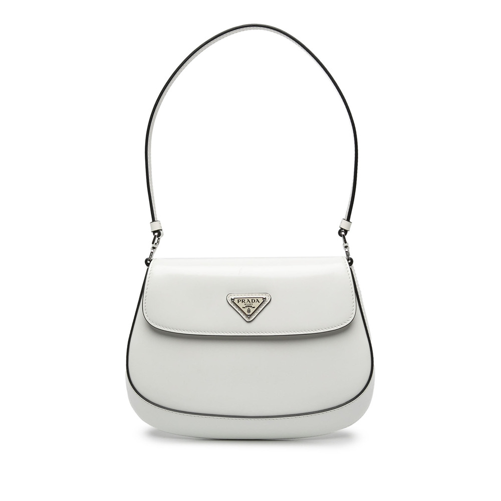 Pre-Loved Prada Spazzolato Leather Cleo Flap Shoulder Bag